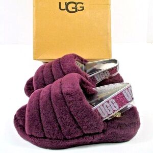 NIB UGG Fluff Yeah Slippers or Sandals Port (Wine) SZ 8 SOLD OUT